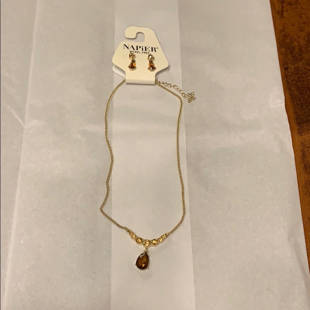 Napier nickel free earring and necklace set